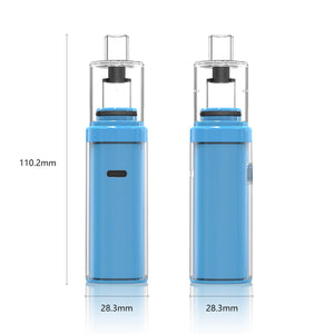 Zylo Portable Concentrate E-Rig Kit | Blue Profile Dimension Image | DW