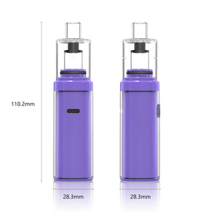 Zylo Portable Concentrate E-Rig Kit | Purple Profile Dimension Image | DW