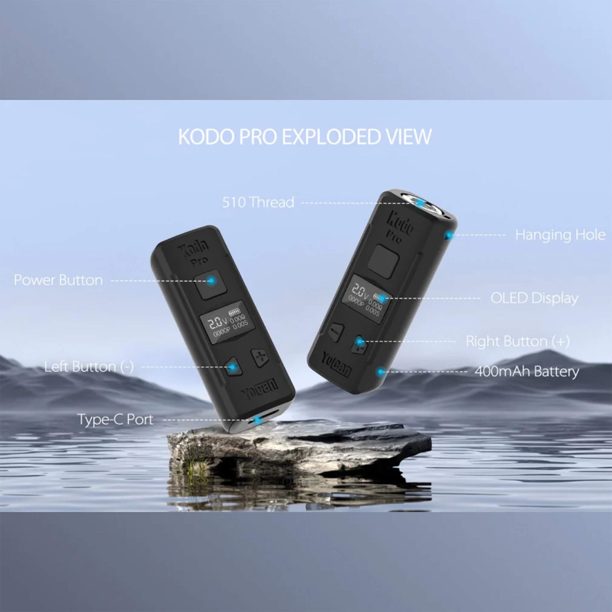 Yocan Kodo Pro 510 Thread Battery | Six Color Variation View | Dabbing Warehouse