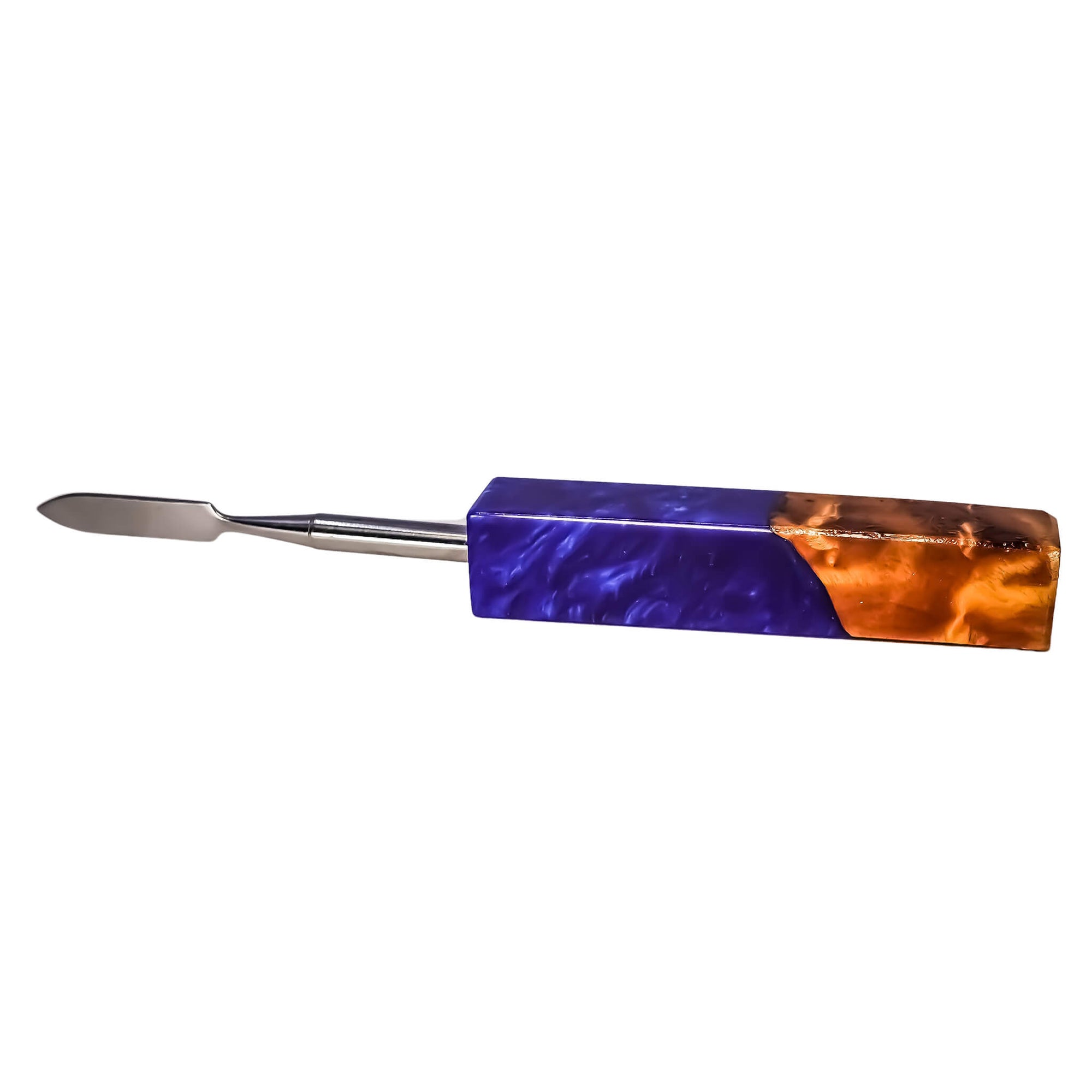 Pointed Blade Titanium Dabber Tool | Midnight Blue Handle Color View | Dabbing Warehouse