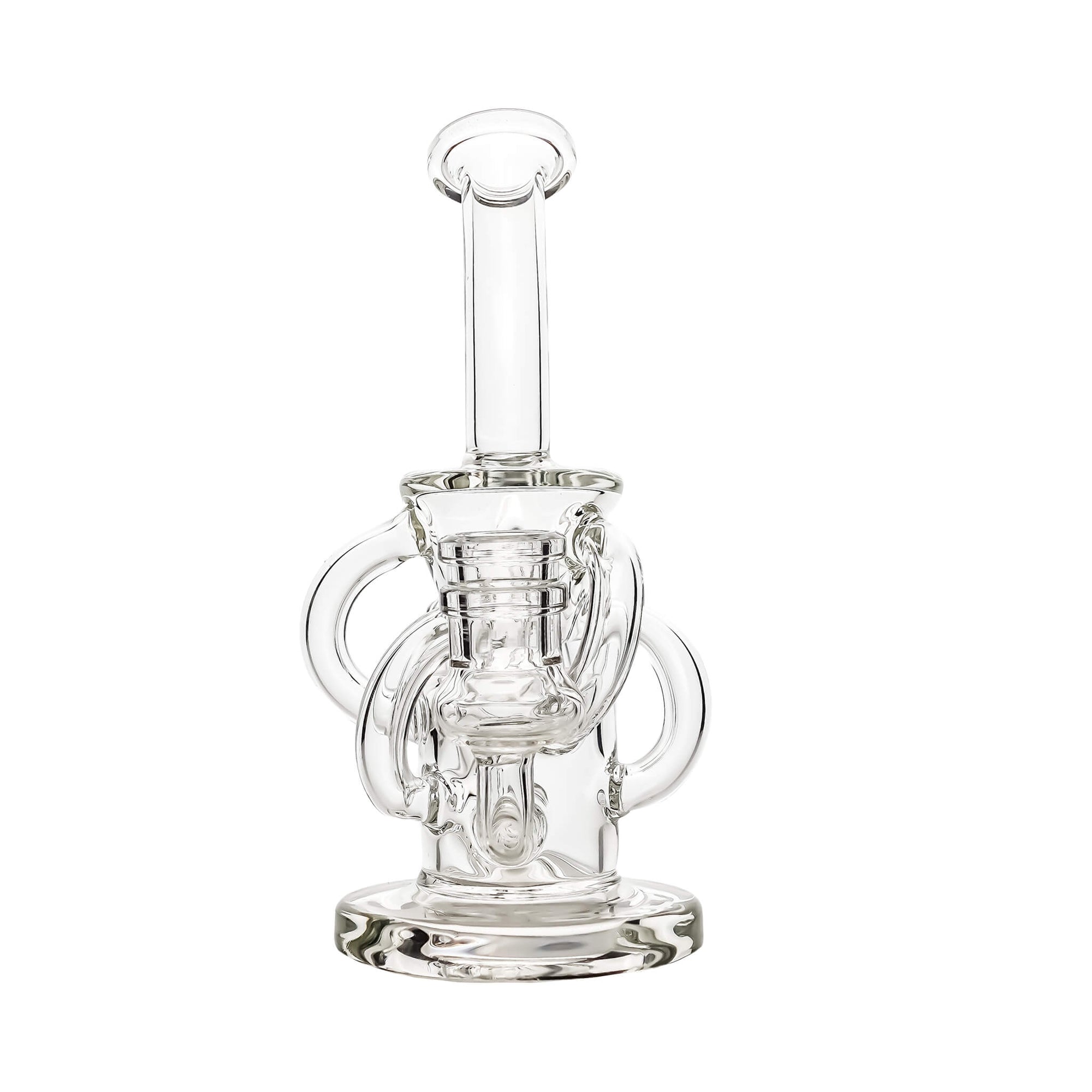 Mini Trifecta Double Recycler Dab Rig | Front Face Profile View | Dabbing Warehouse