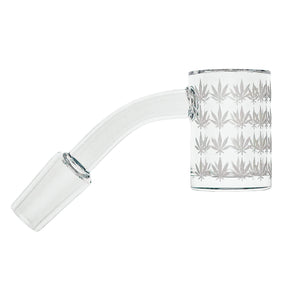 25mm Quartz Banger | 45° | Beveled Edge | 14mm Male | Weed Leaf Bottom