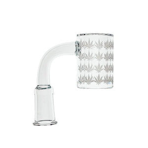 25mm Quartz Banger | Beveled Edge | Weed Leaf Bottom | 10mm Female 90°