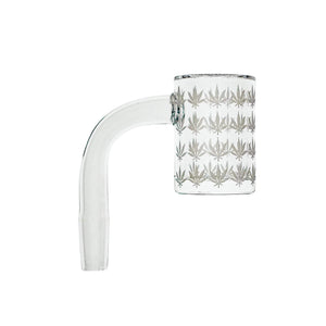 25mm Quartz Banger | Beveled Edge | Weed Leaf Bottom | 10mm Male 90°