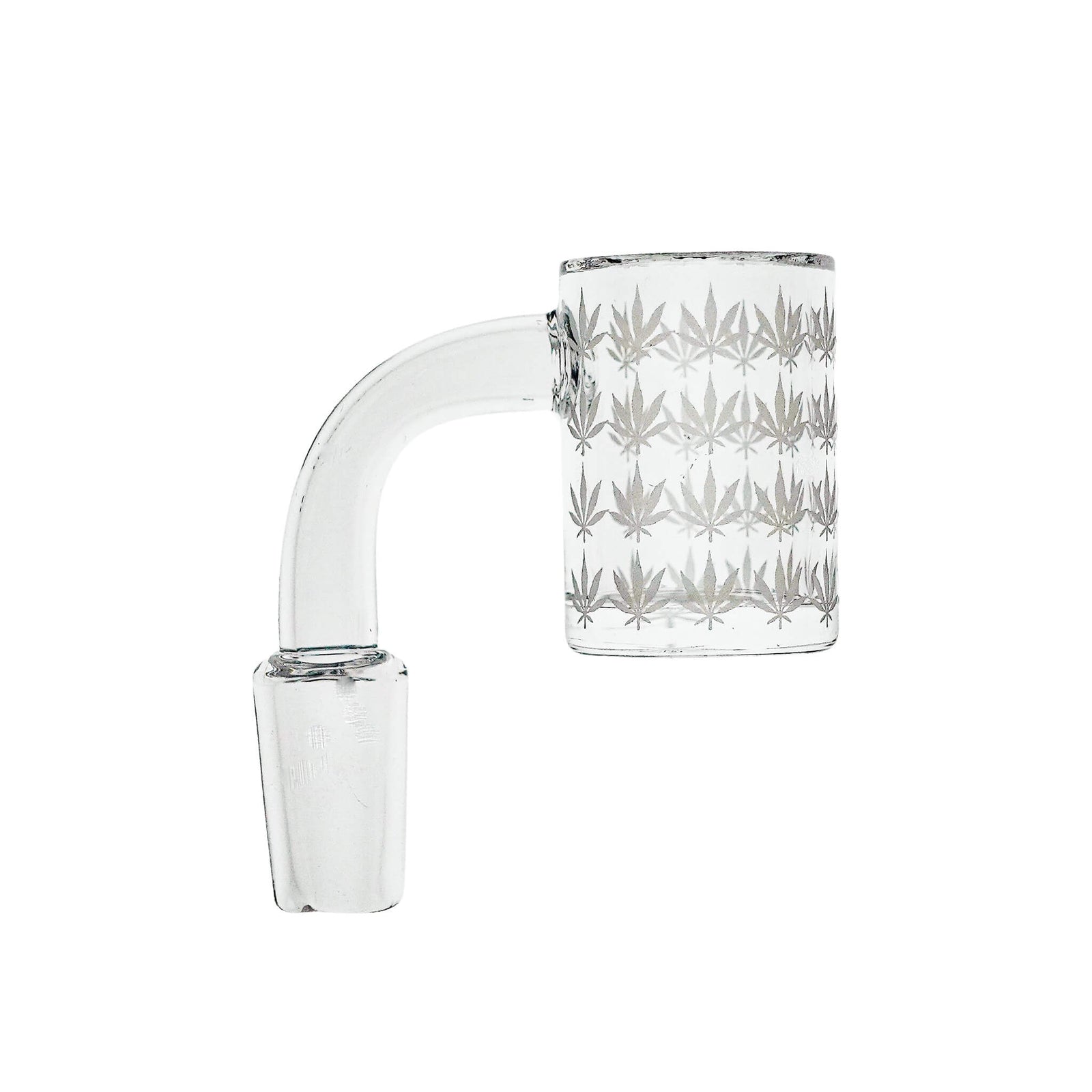 25mm Quartz Banger | Beveled Edge | Weed Leaf Bottom | 10mm Male 90°