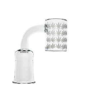 25mm Quartz Banger | Beveled Edge | Weed Leaf Bottom | 18mm Female 90°