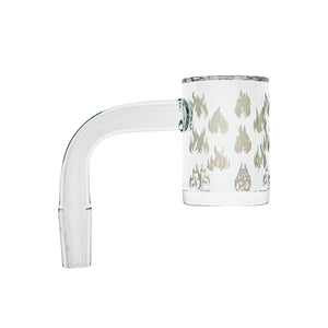 25mm Quartz Banger | Beveled Edge | 10mm Male 90° | Lit Flame Bottom