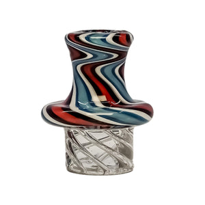 Wavy Spinner Carb Cap | Red White Blue Profile View | Dabbing Warehouse