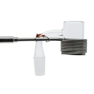 Coil Heater Clip Kit | Assembled On Quartz Banger Alternate Side View | DW
