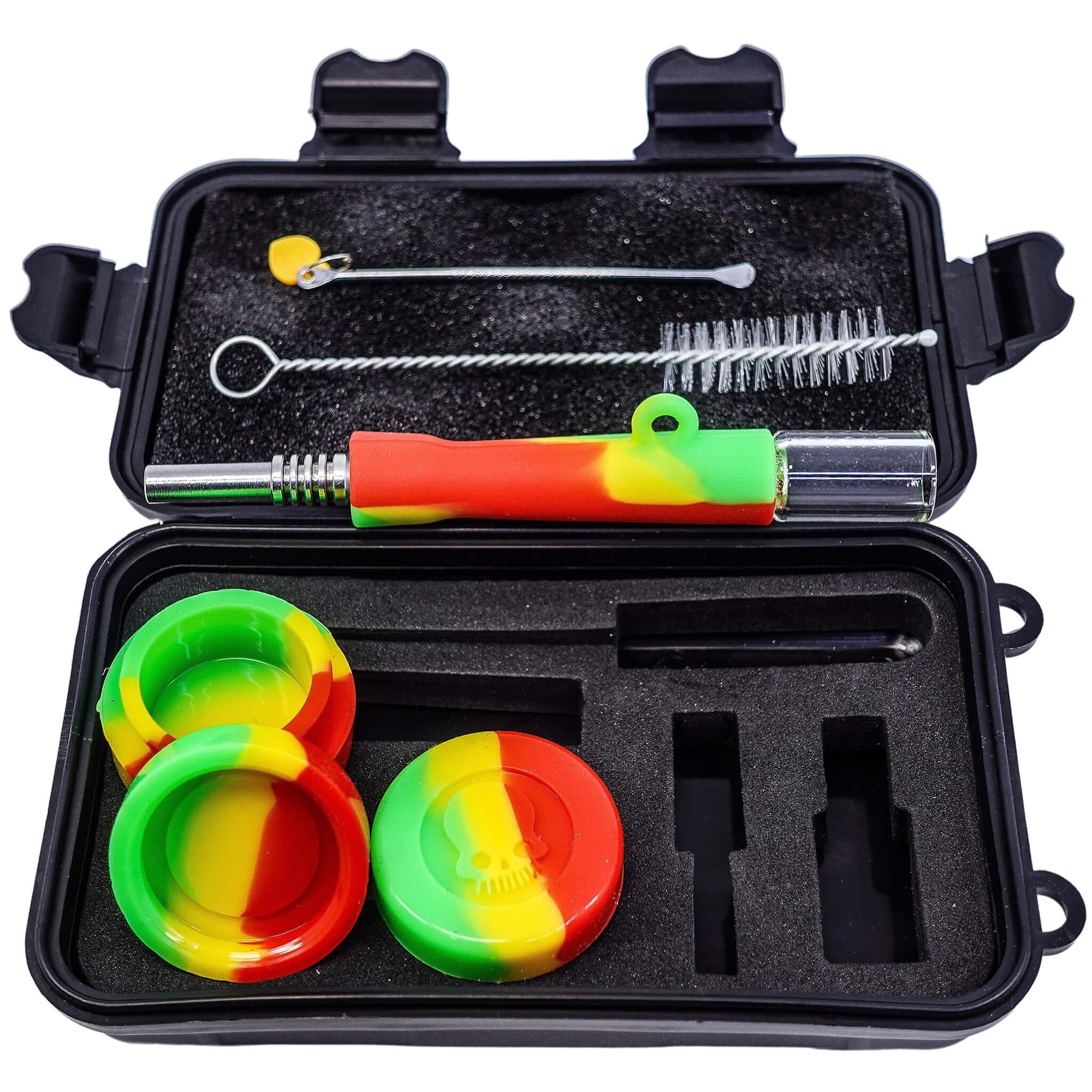 Nectar Collector Pocket Tech | Red/Yellow/Green Deluxe Assembled View | Dabbing Warehouse