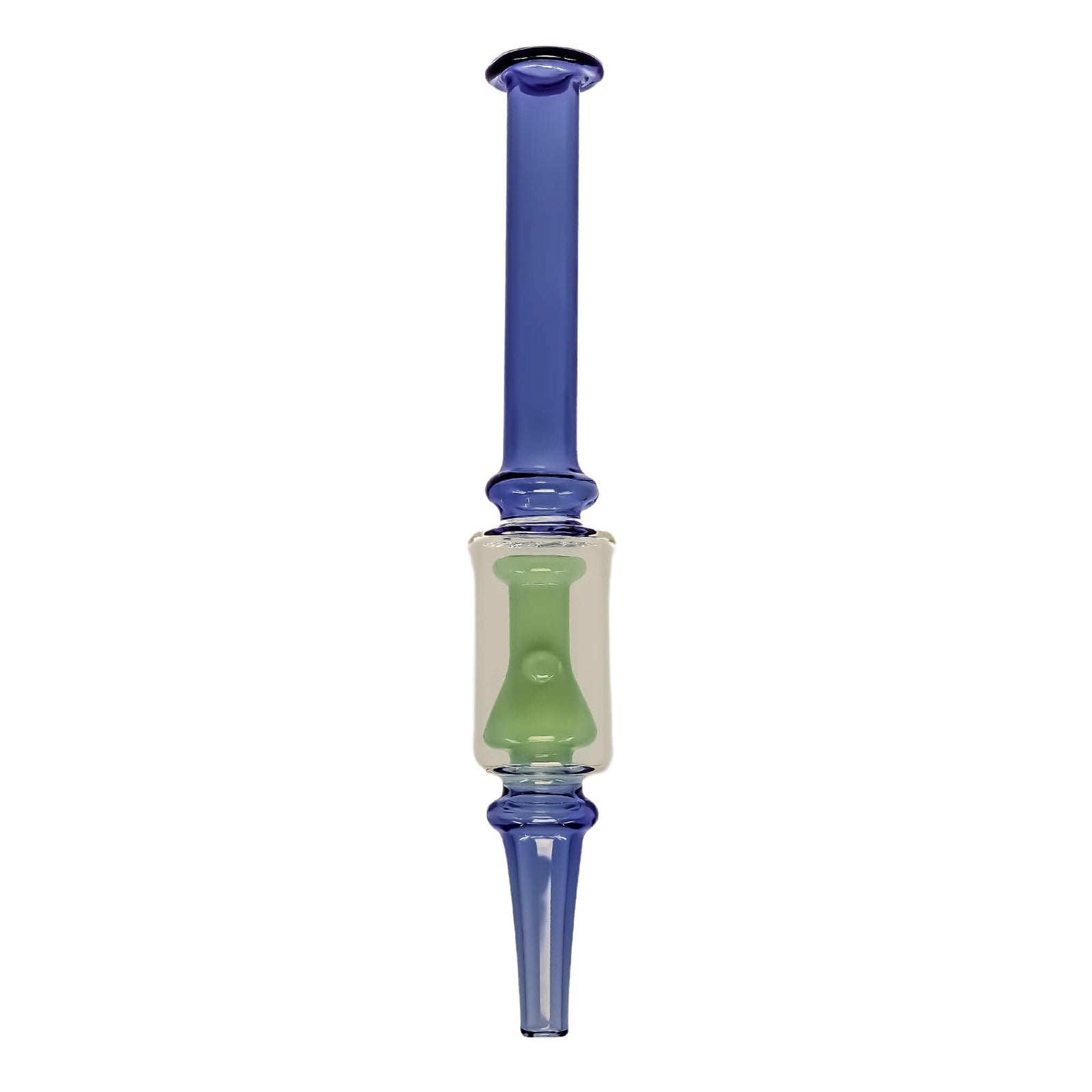 Colored Nectar Collector Straw | Dark Blue & Green Profile View | Dabbing Warehouse