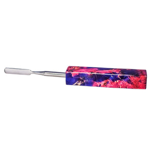 Rounded Blade Titanium Dabber Tool | Pink & Blue Profile View | Dabbing Warehouse