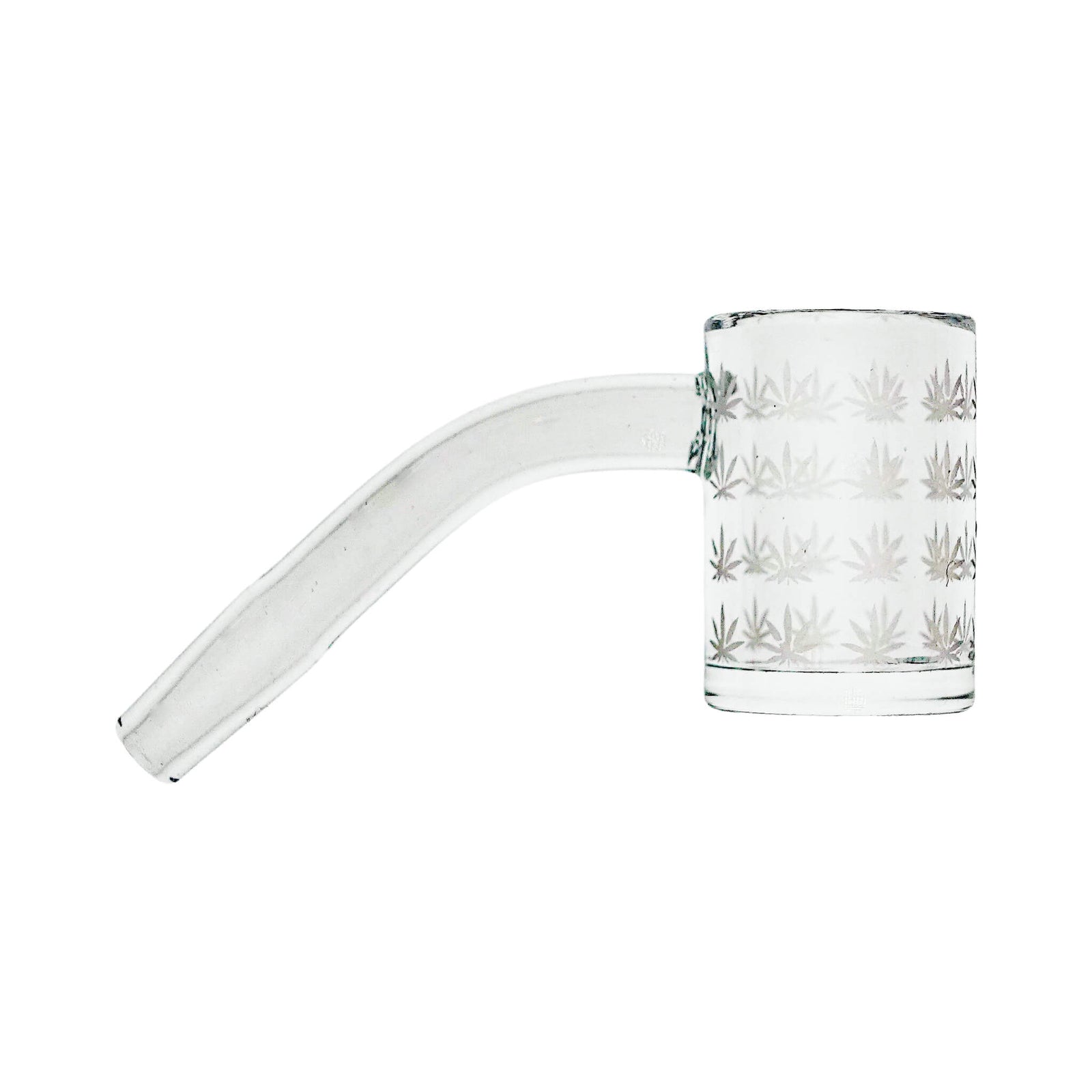 25mm Quartz Banger | 45° | Beveled Edge | 10mm Male | Weed Leaf Bottom