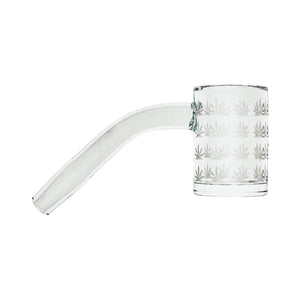 25mm Quartz Banger | 45° | Beveled Edge | 10mm Male | Weed Leaf Bottom