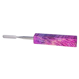 Rounded Blade Titanium Dabber Tool | Purple & Dark Blue Profile View | Dabbing Warehouse