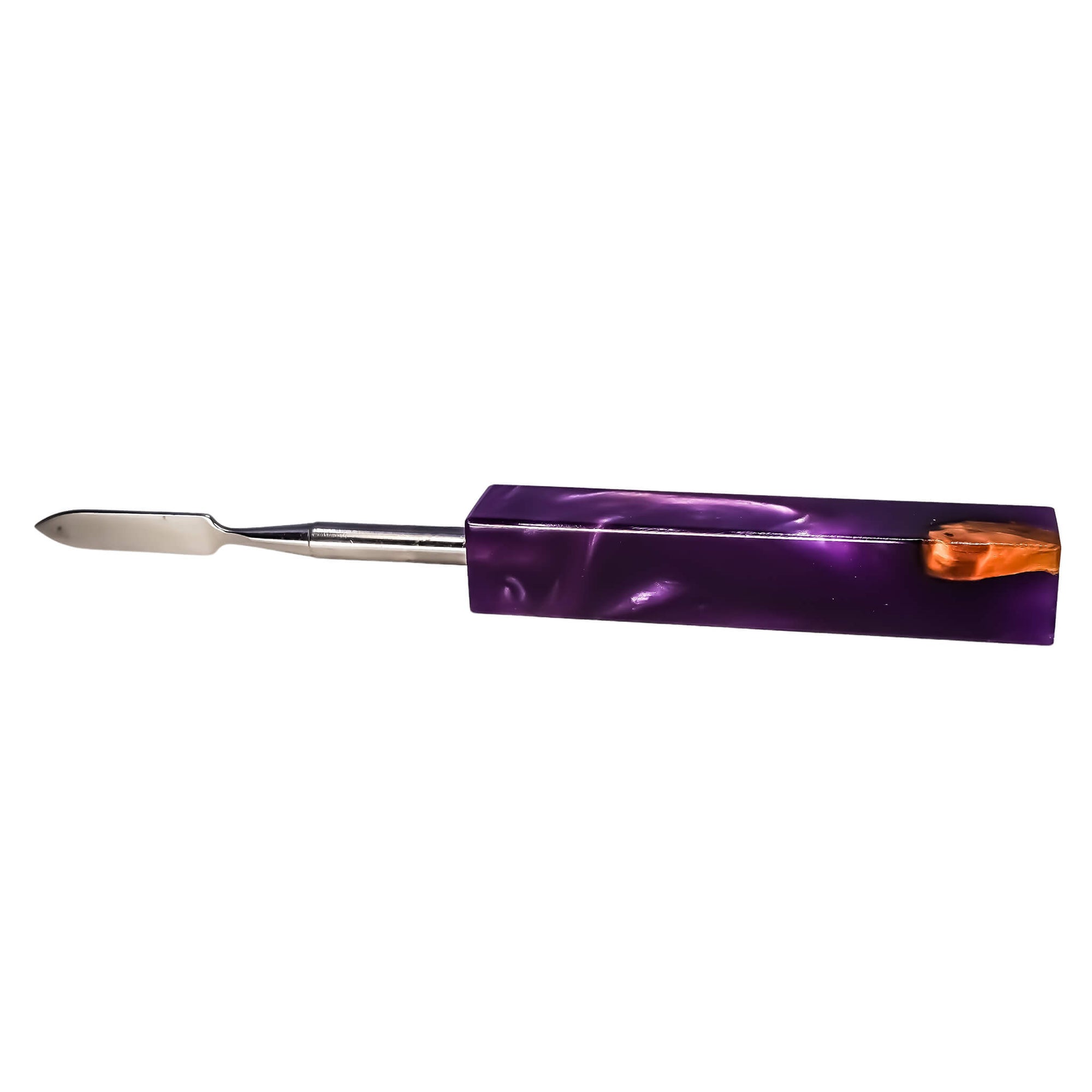 Pointed Blade Titanium Dabber Tool | Purple Handle Color View | Dabbing Warehouse