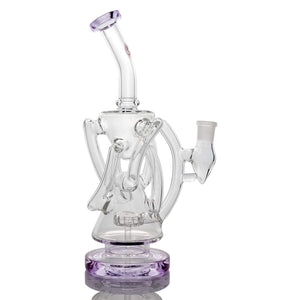 Trifecta Double Recycler Dab Rig | Purple Alternate Profile View | Dabbing Warehouse