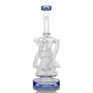 Trifecta Double Recycler Dab Rig | Blue Rear View | Dabbing Warehouse