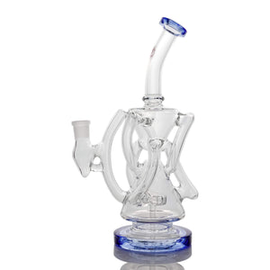 Trifecta Double Recycler Dab Rig | Blue Profile View | Dabbing Warehouse