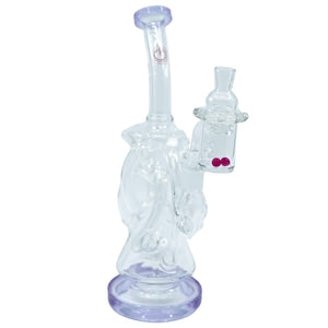 Trifecta 25mm Handmade Joint Complete Dabbing Kit #1 | Purple With Ruby Pearls Angled View | DW