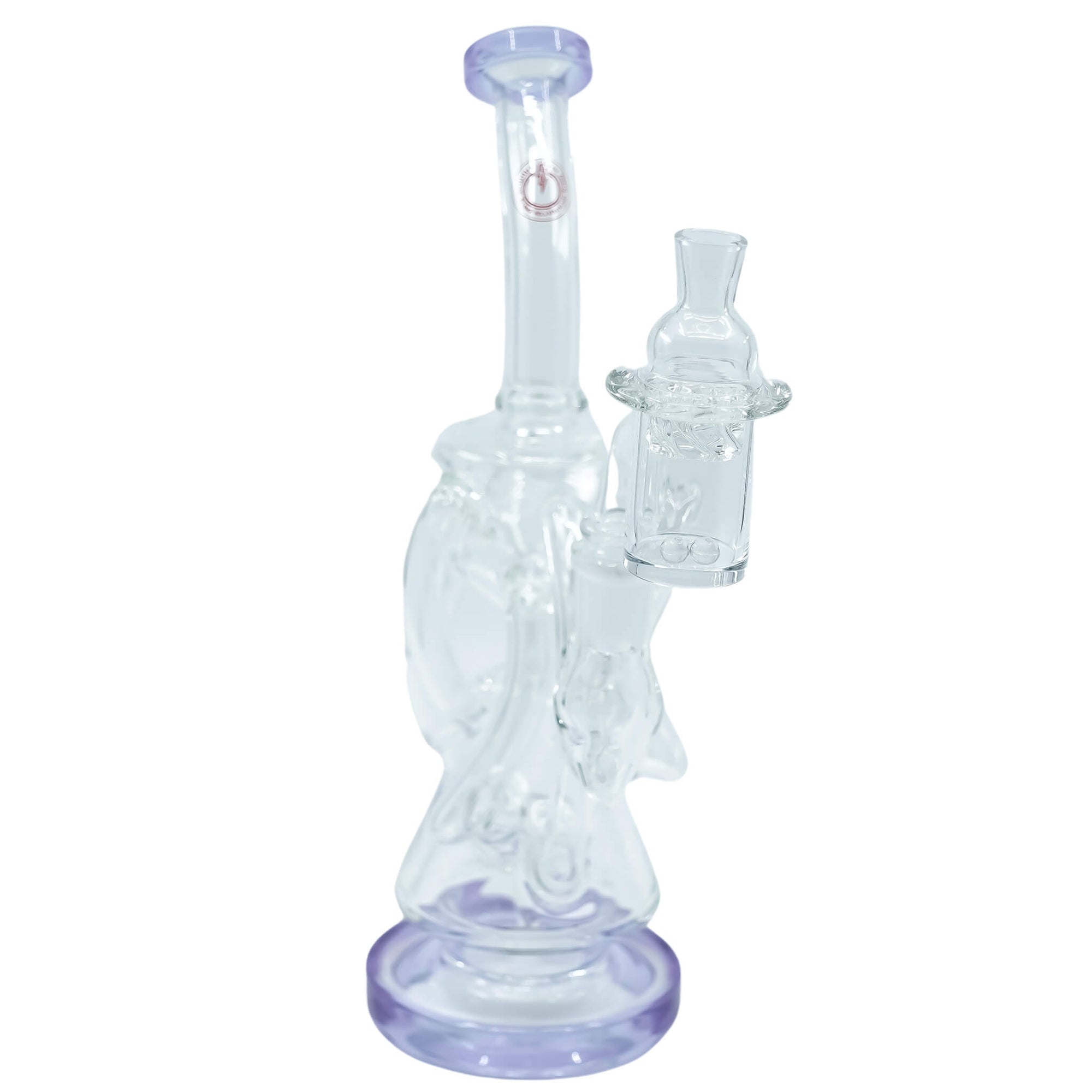 Trifecta 25mm Handmade Joint Complete Dabbing Kit #1 | Purple With Quartz Pearls Angled View | DW