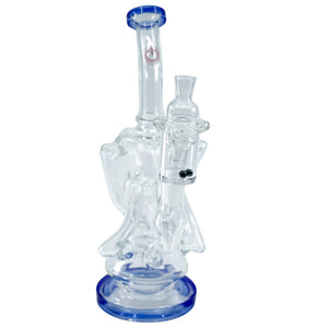 Trifecta 25mm Handmade Joint Complete Dabbing Kit #1 | Blue With Blue Crystal Angled View | DW
