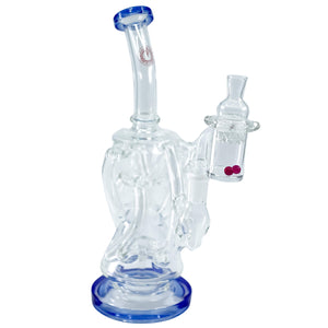 Trifecta 25mm Handmade Joint Complete Dabbing Kit #1 | Blue With Ruby Pearls Angled View | DW