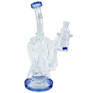 Trifecta 25mm Handmade Joint Complete Dabbing Kit #1 | Blue With SiC Pearls Angled View | DW