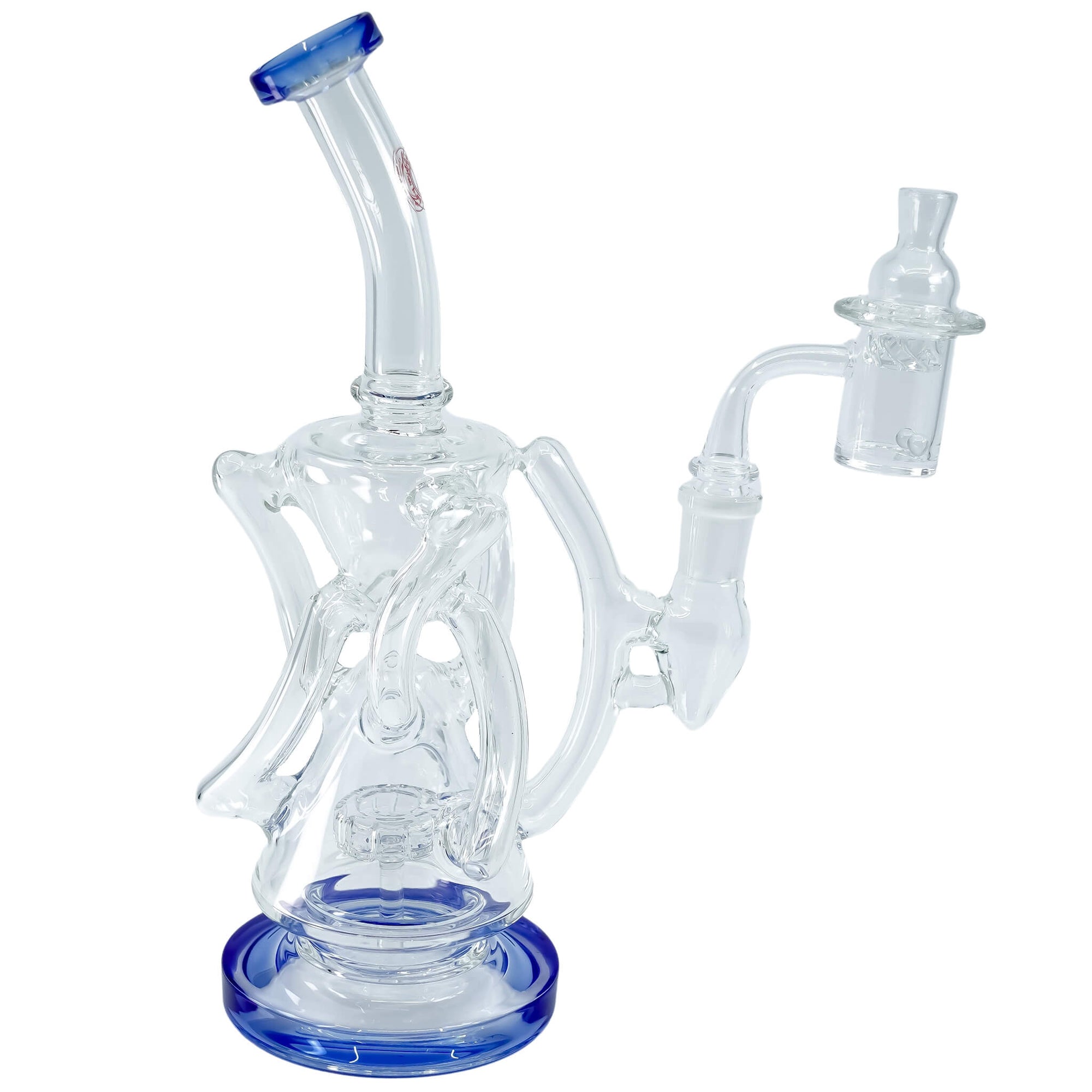 Trifecta 25mm Handmade Joint Complete Dabbing Kit #1 | Blue With Quartz Pearls View | DW