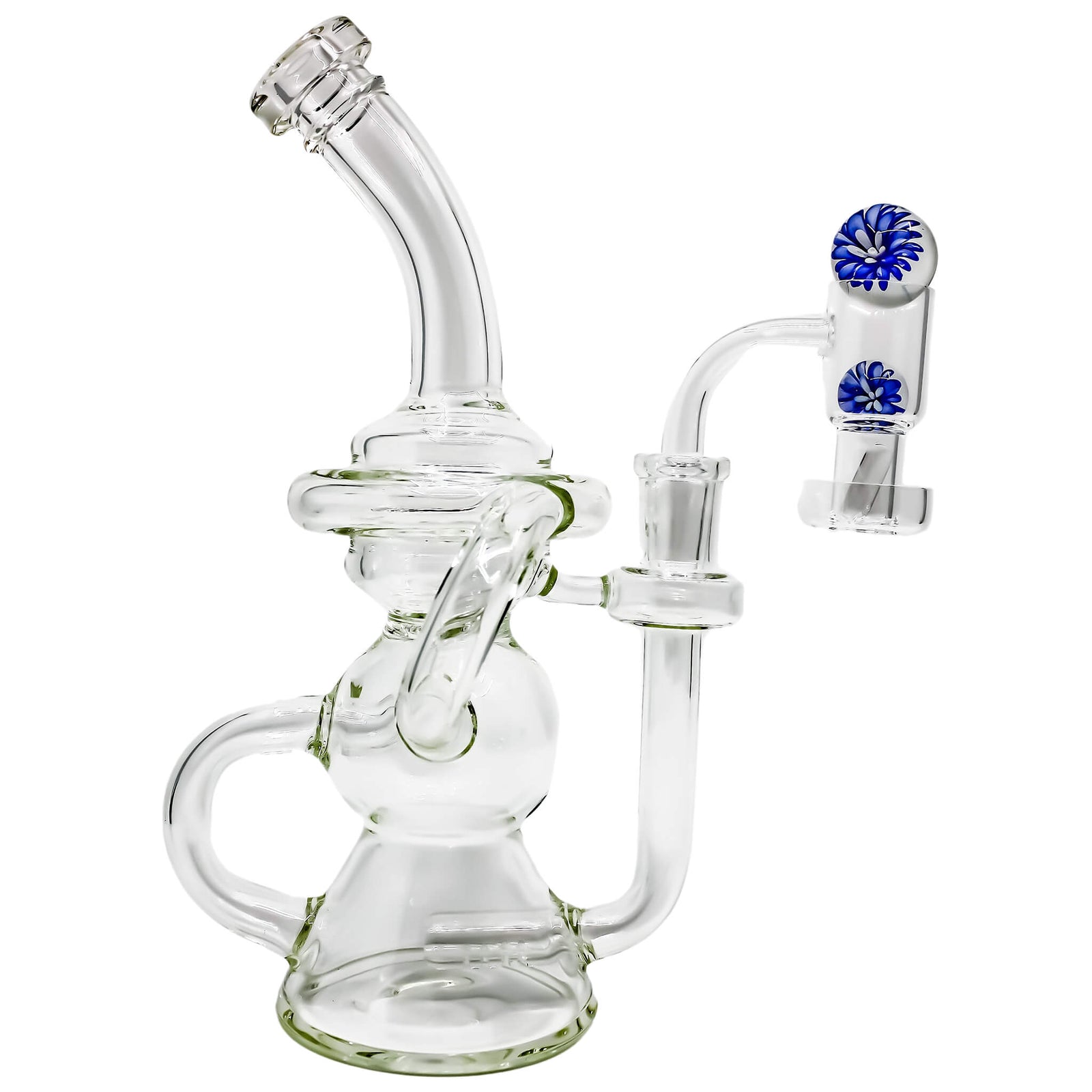 Vornadic Klein Recycler Slurper Dab Kit | Clear Flower Burst Color In Use | Dabbing Warehouse