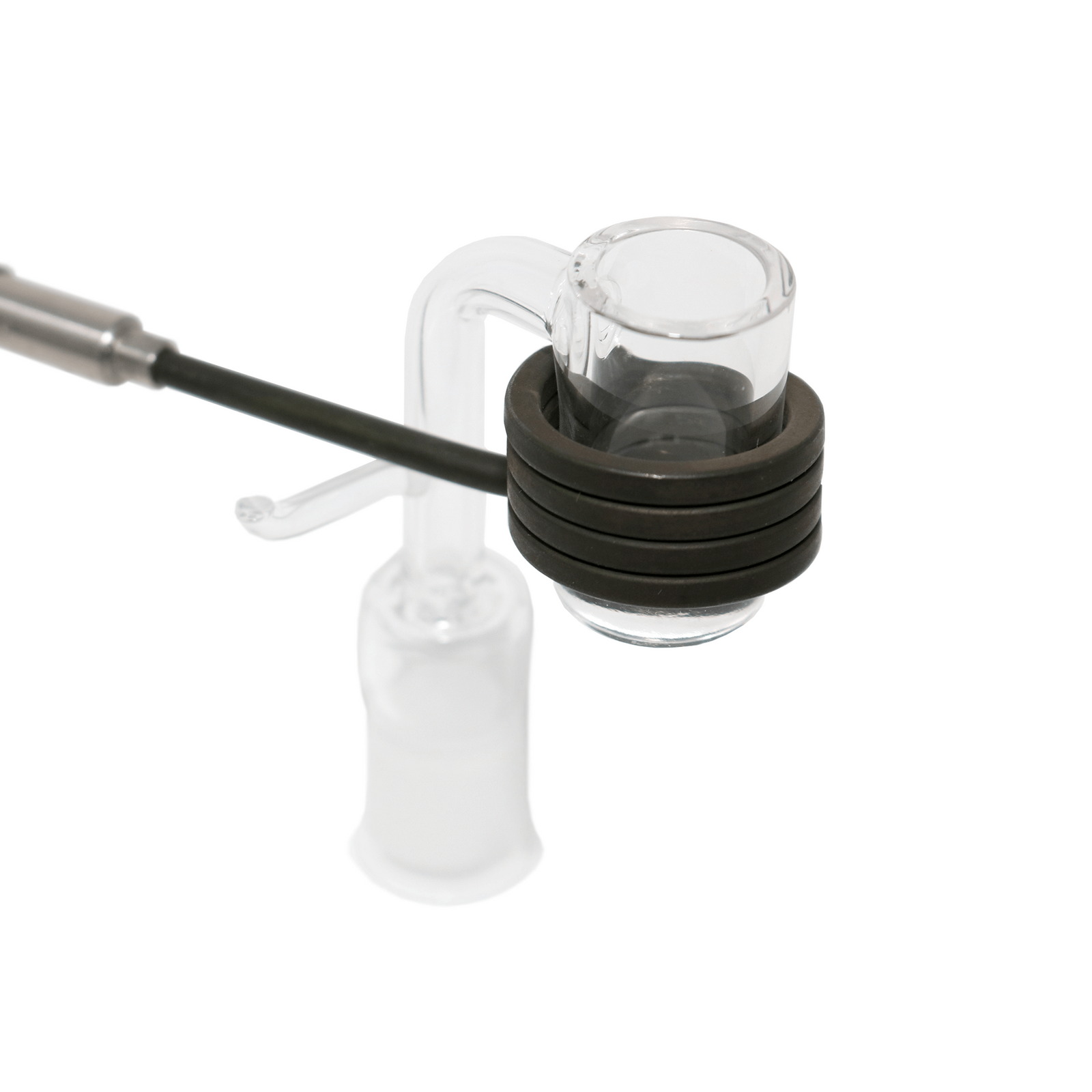 Quartz Enail Banger - 14mm Female for 20mm Coil with Saucer Cap | Capped View | DW