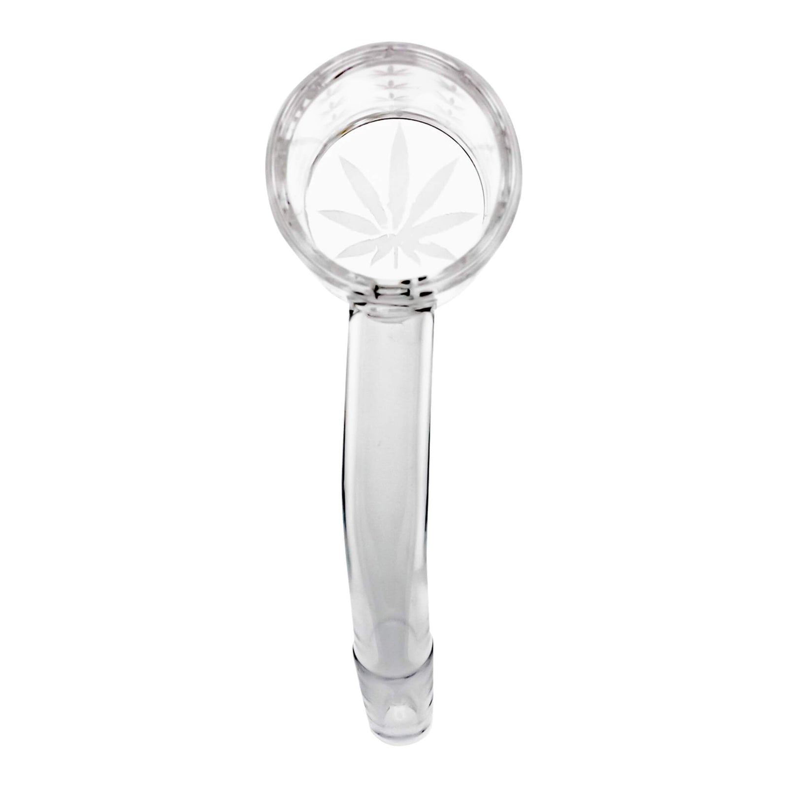 25mm Quartz Banger - 45° - Beveled Edge - Weed Leaf Bottom | 45 Degree 10mm Male View | DW