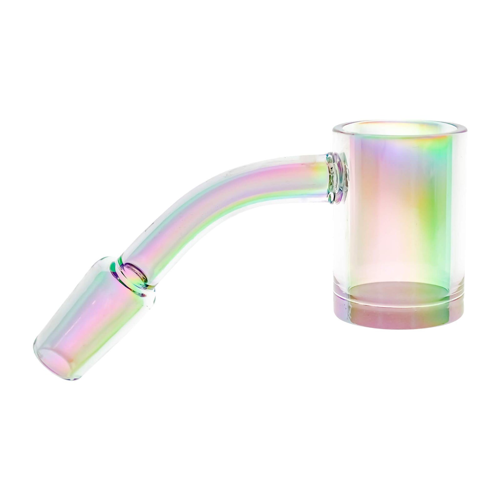 25mm Quartz Banger - Opaque Bottom - Electro Plated | 45 Degree Profile View | Dabbing Warehouse