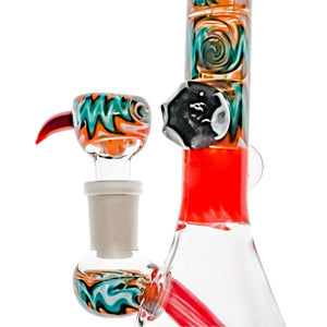 Red Dragon Wig Wag Flower Bong | Close Up Profile View | Dabbing Warehouse
