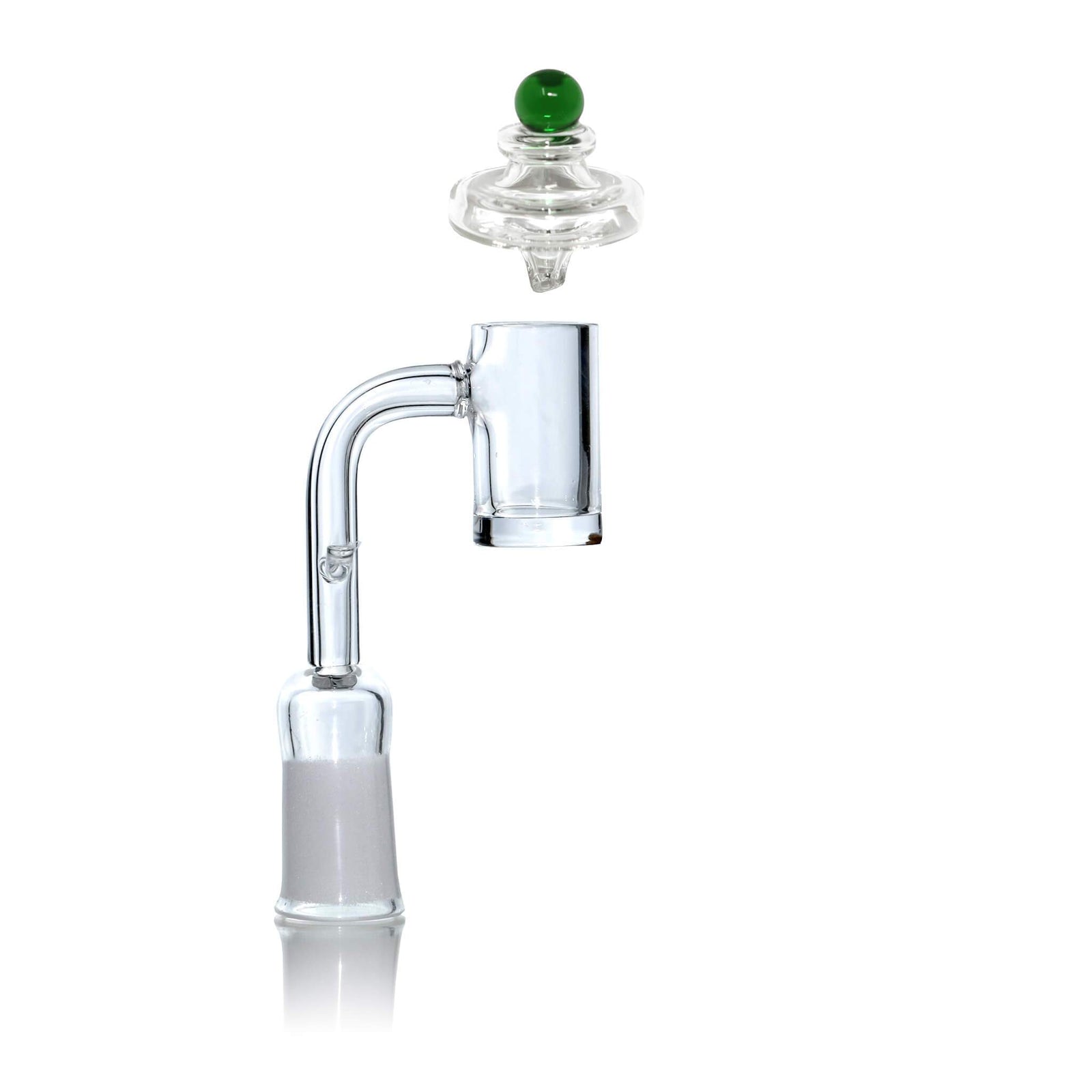 Quartz Enail Banger - 14mm Female for 20mm Coil with Saucer Cap | Capped View | DW