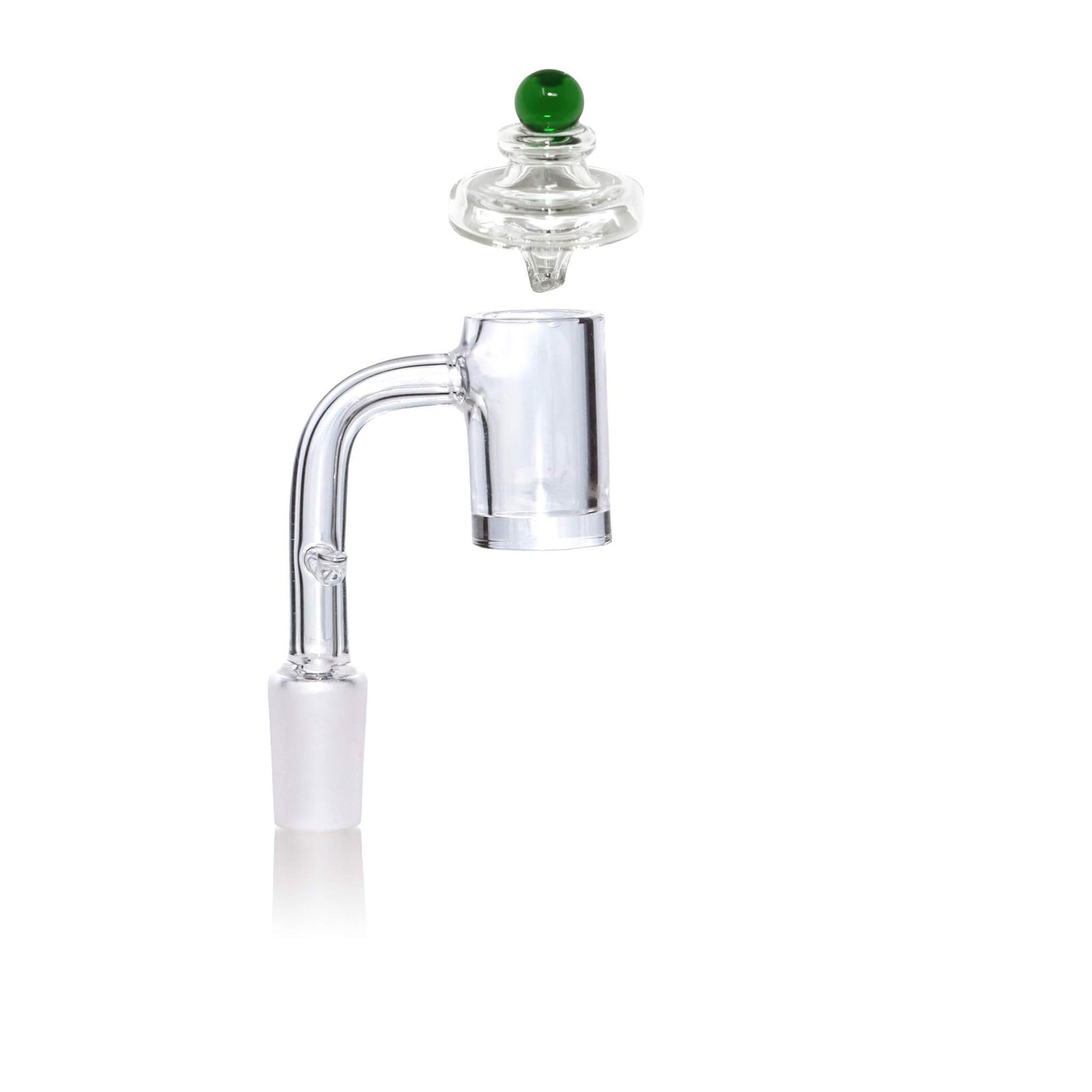 Quartz Enail Banger - 14mm Male for 20mm Coil with Saucer Cap | Carb Capped View | DW
