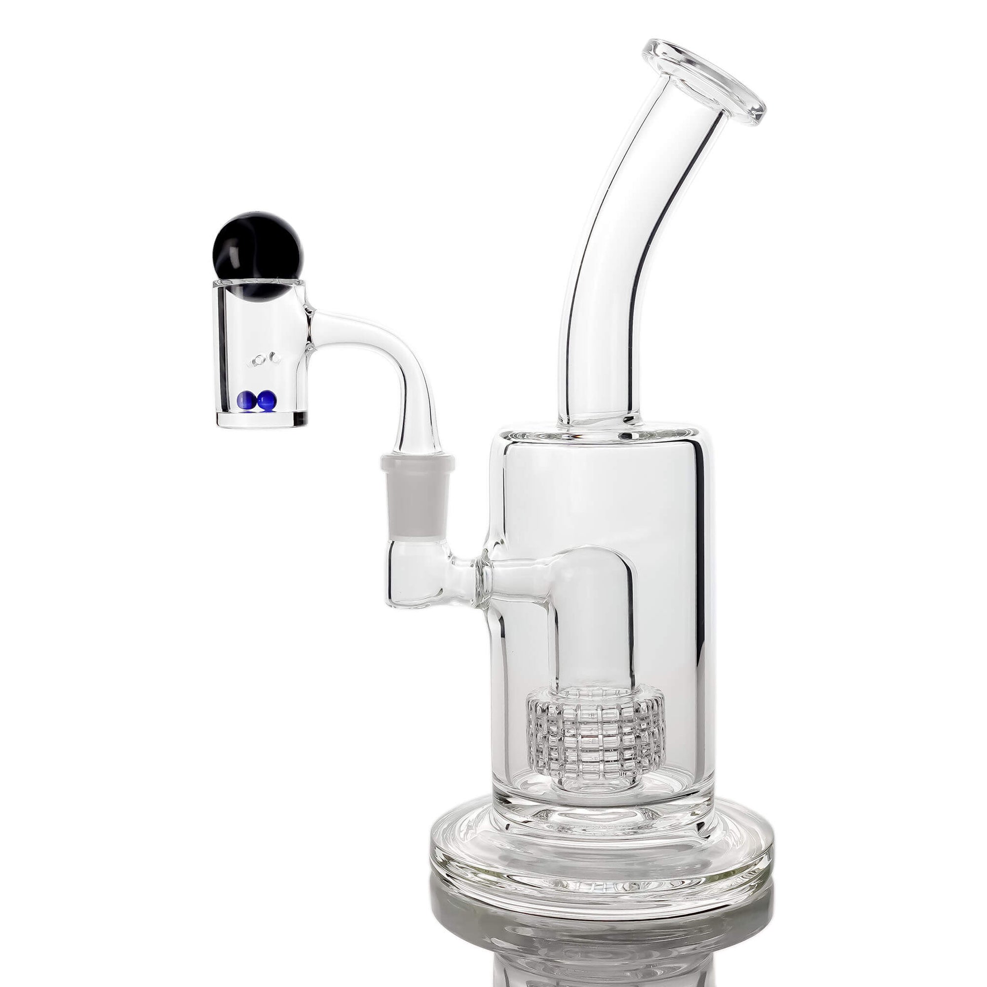Clear Commander Auto-Spinning Dab Kit | Blue Crystal Kit Profile View | Dabbing Warehouse