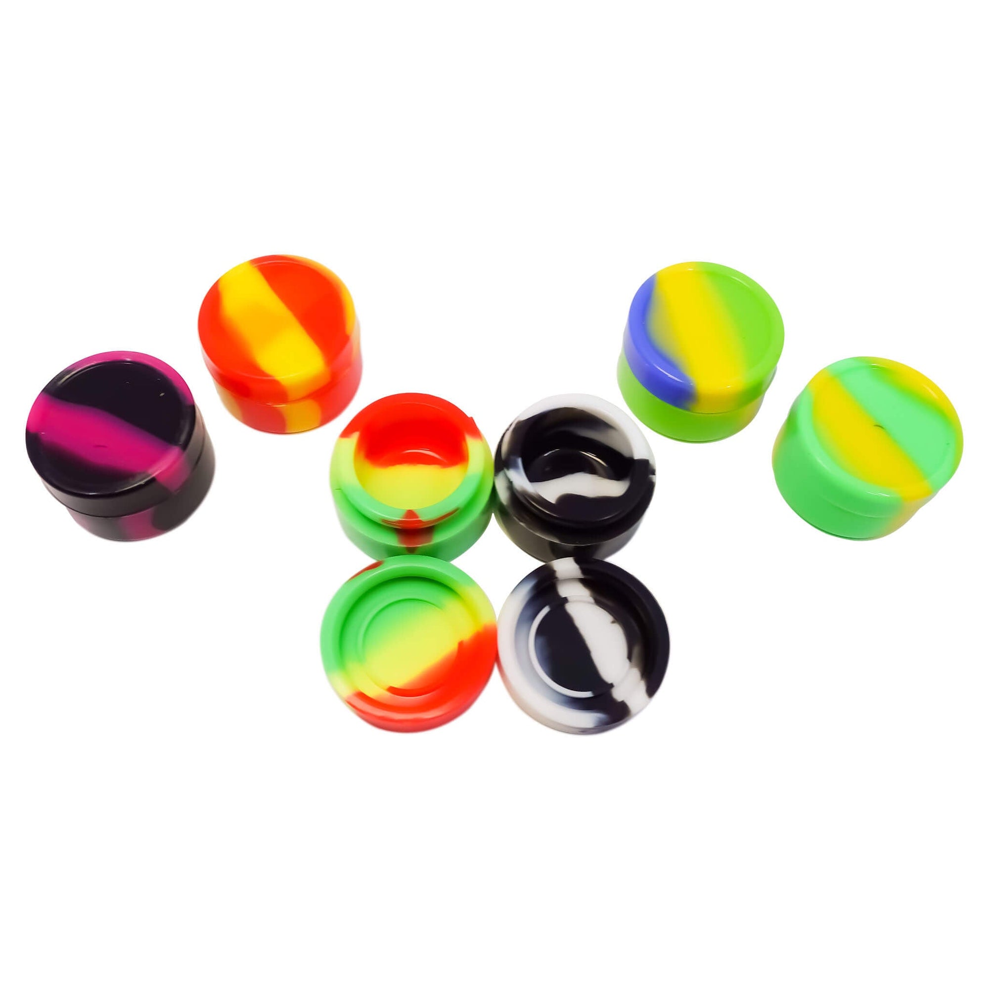 Colorful Silicone Dab Container | Open & Closed Lids View | Dabbing Warehouse