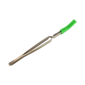 Reverse Tweezers | Silicone Tipped | Green Angled View | Dabbing Warehouse