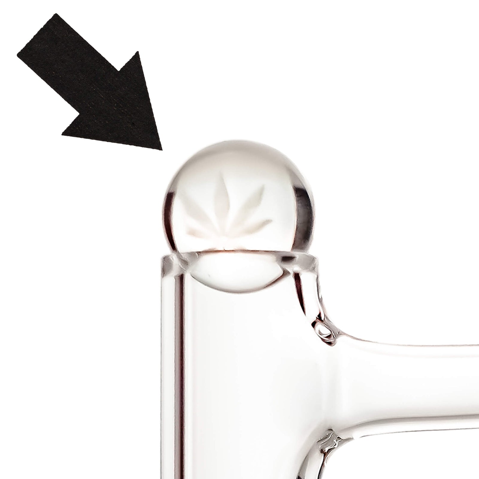 Clear Weed Leaf Control Tower Marble | Profile View | the dabbing specialists