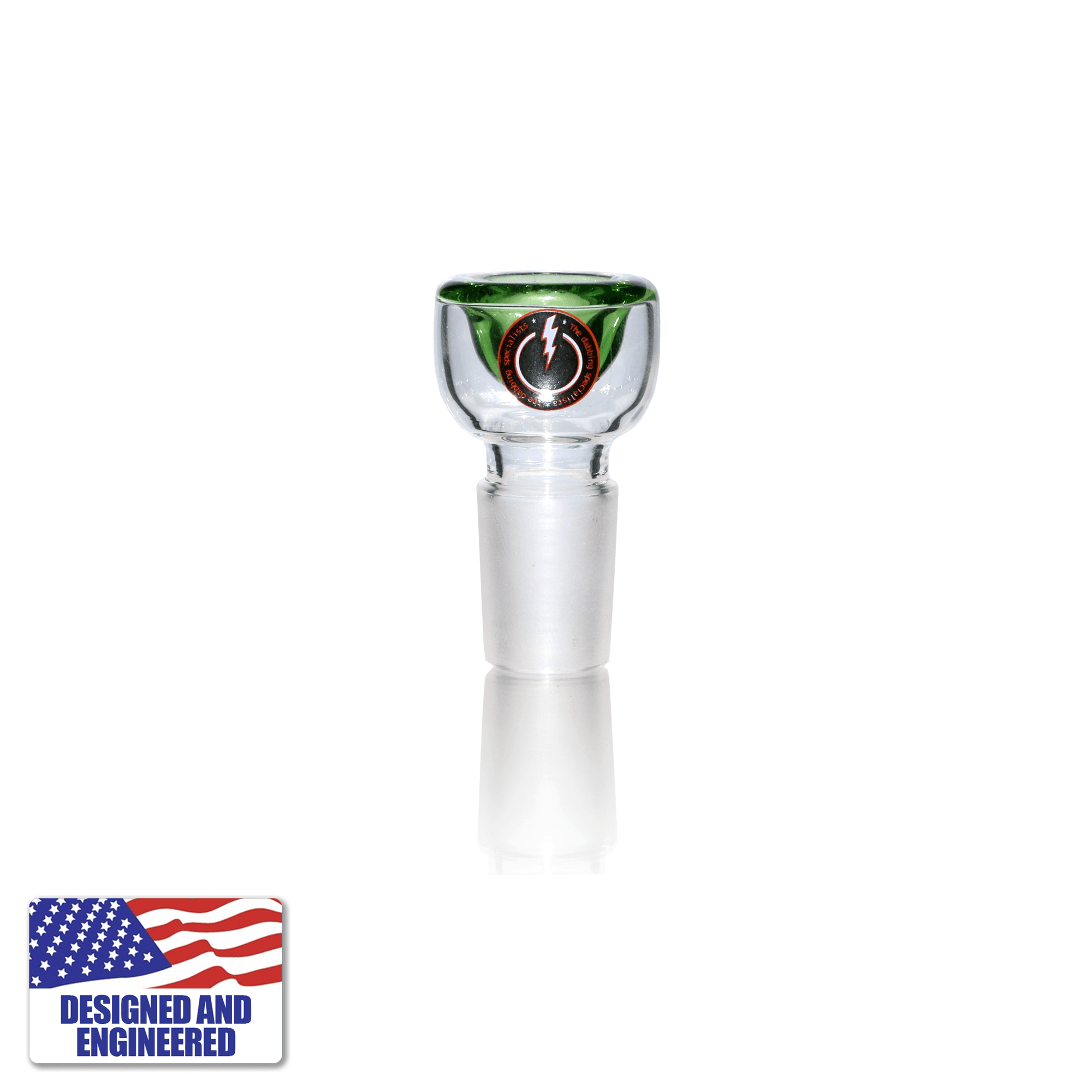 Flower Bowl Slide Front - 5 Hole, 18mm Male | Front Profile View | Dabbing Warehouse
