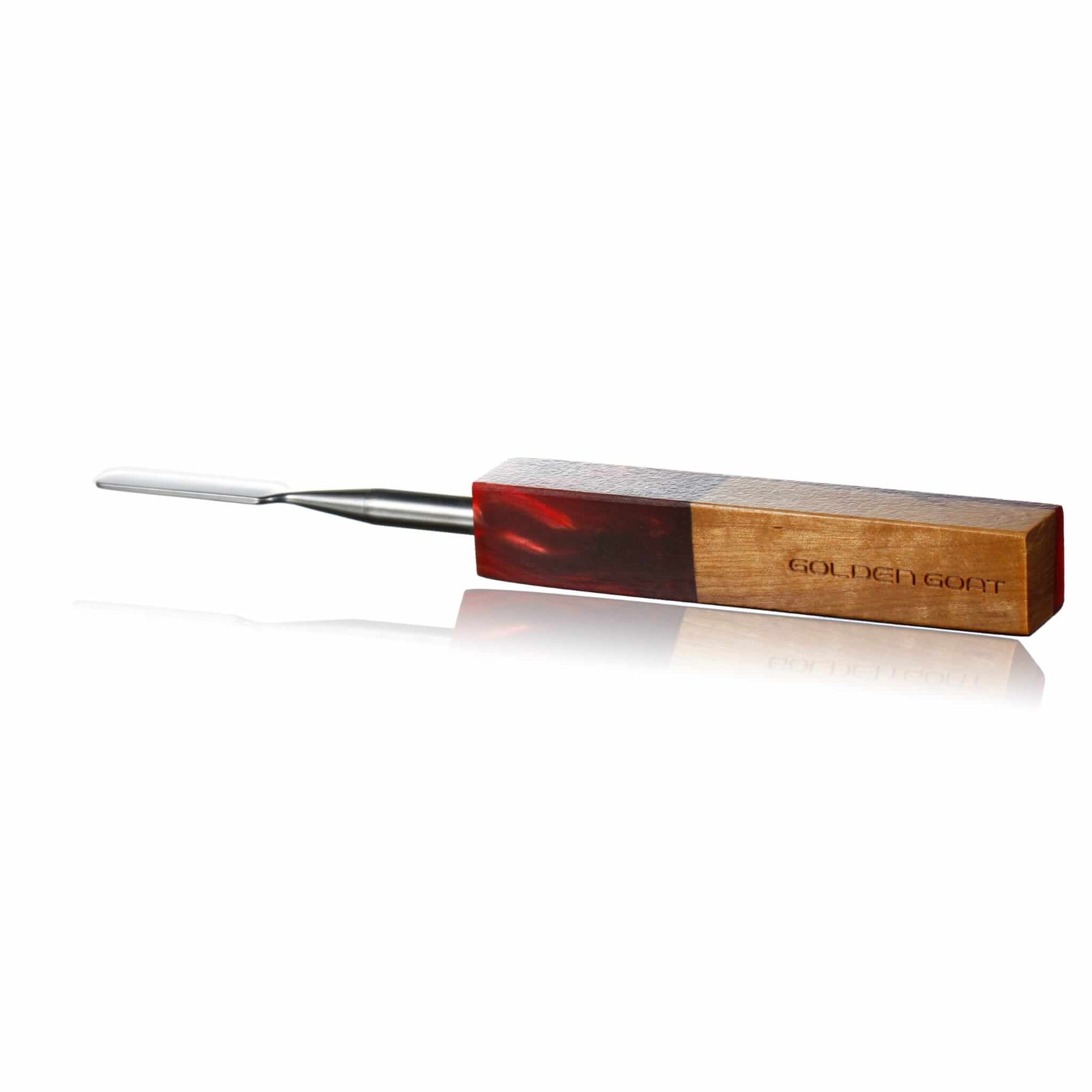 Rounded Blade Titanium Dabber Tool | Amber Handle View | Dabbing Warehouse