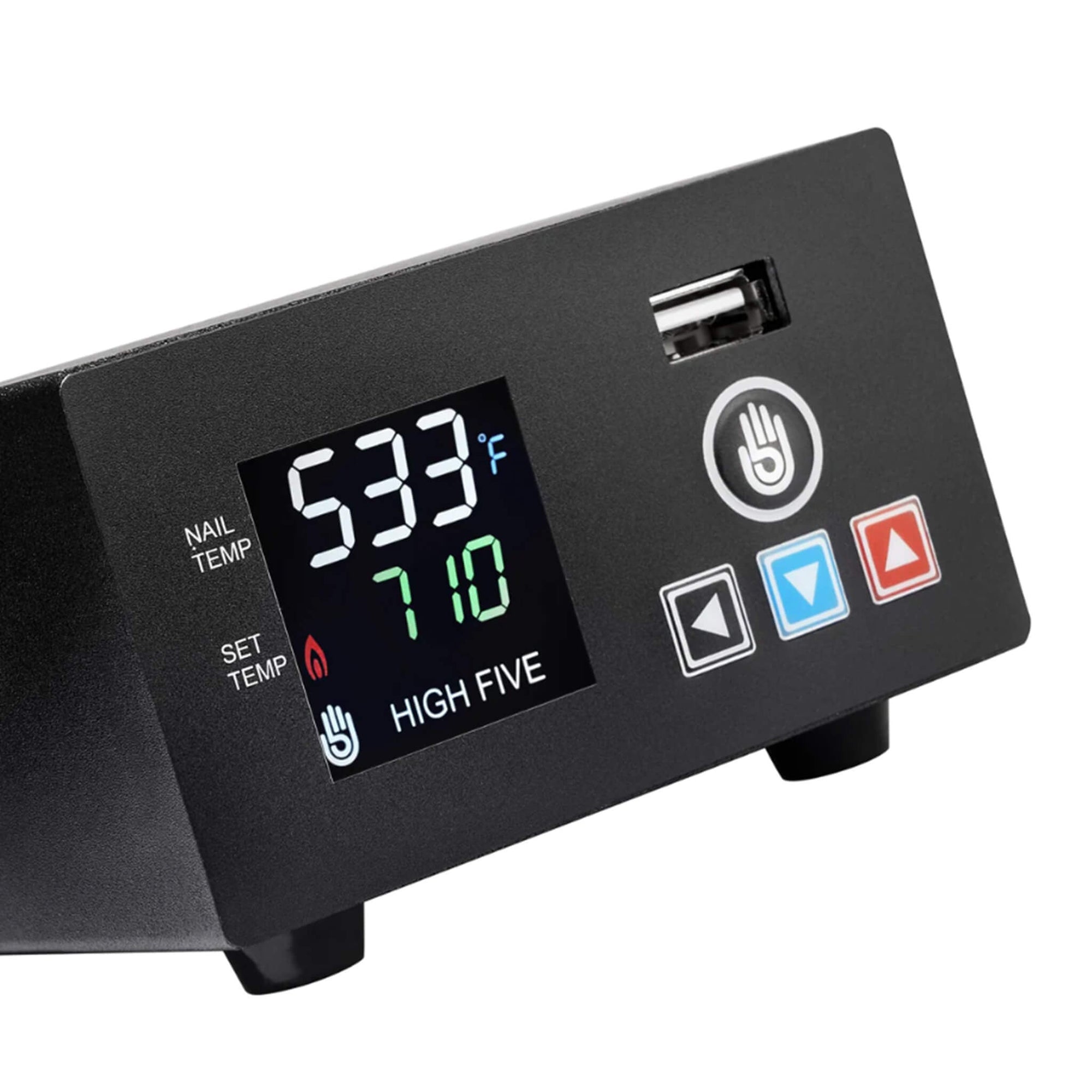 High Five Vape LCD E-Nail E-Banger Kit | Angled E-Nail Controller View | Dabbing Warehouse