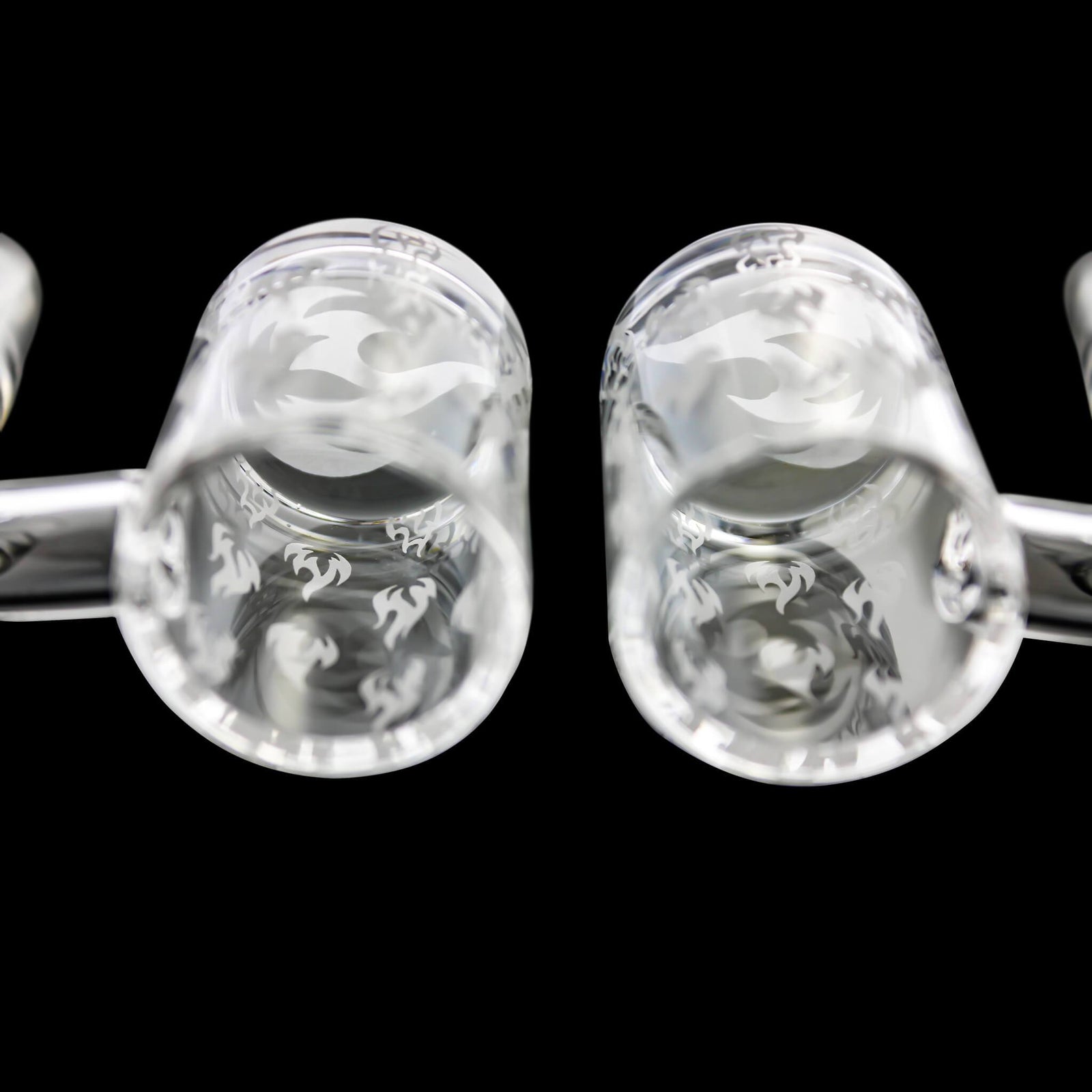 25mm Quartz Banger - Beveled Edge - Lit Flame Bottom | Profile View | DW