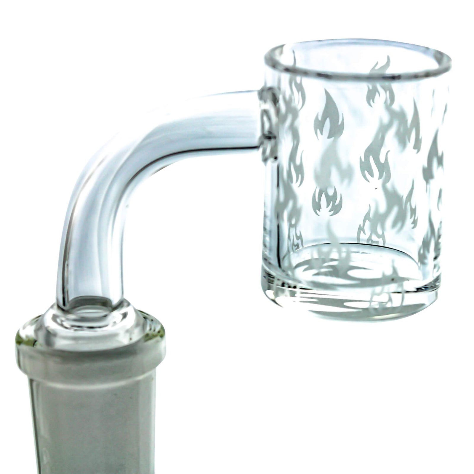 25mm Quartz Banger - Beveled Edge - Lit Flame Bottom | Profile View | DW