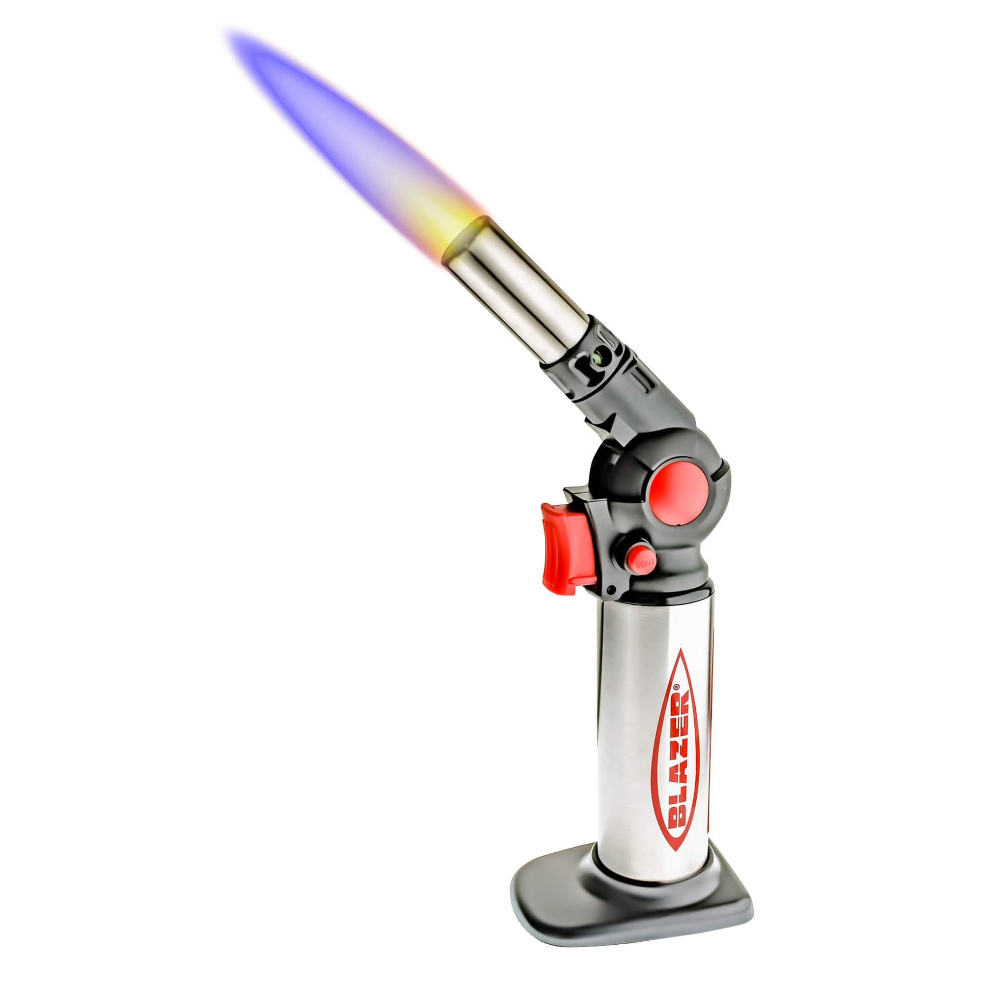 Flexible Turbo Torch | Black & Red View 135 Degrees With Flame | Dabbing Warehouse