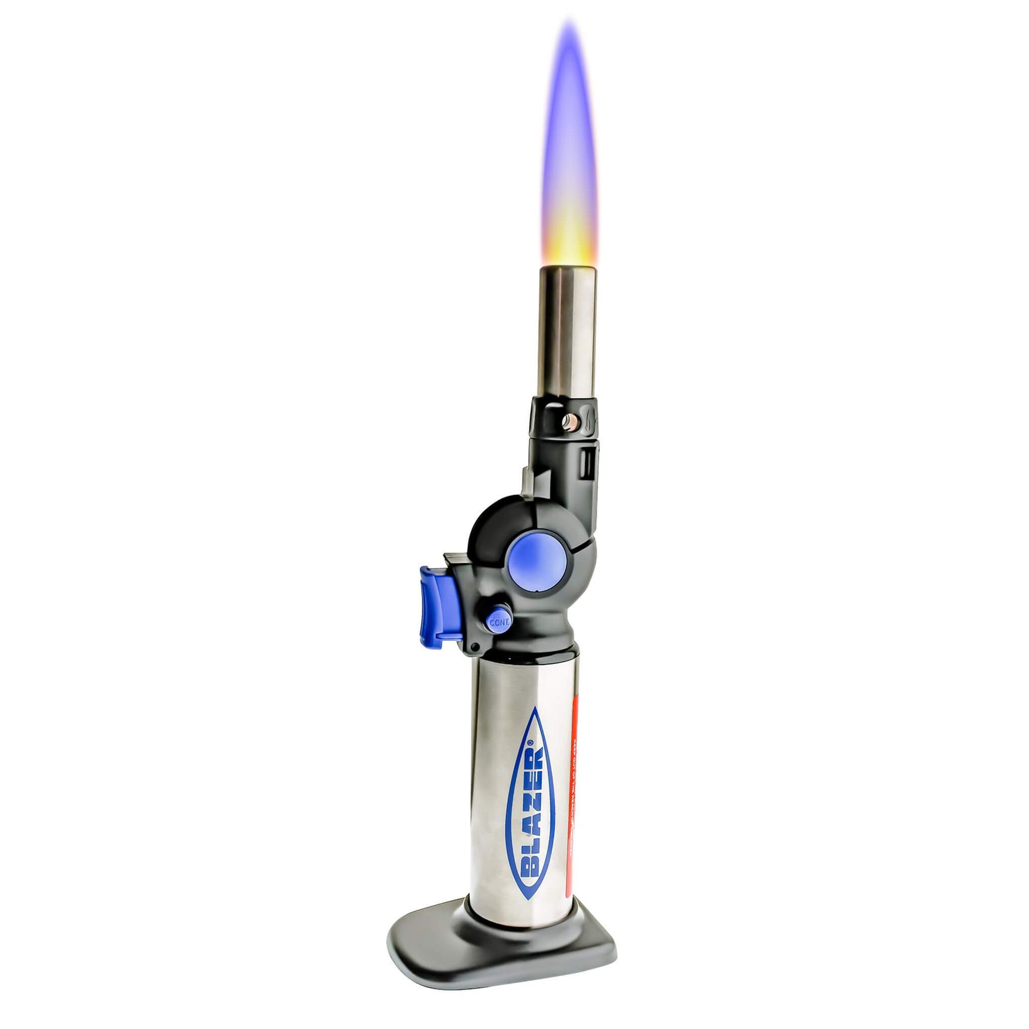 Flexible Turbo Torch | Black & Blue 180 Degrees With Flame View | Dabbing Warehouse