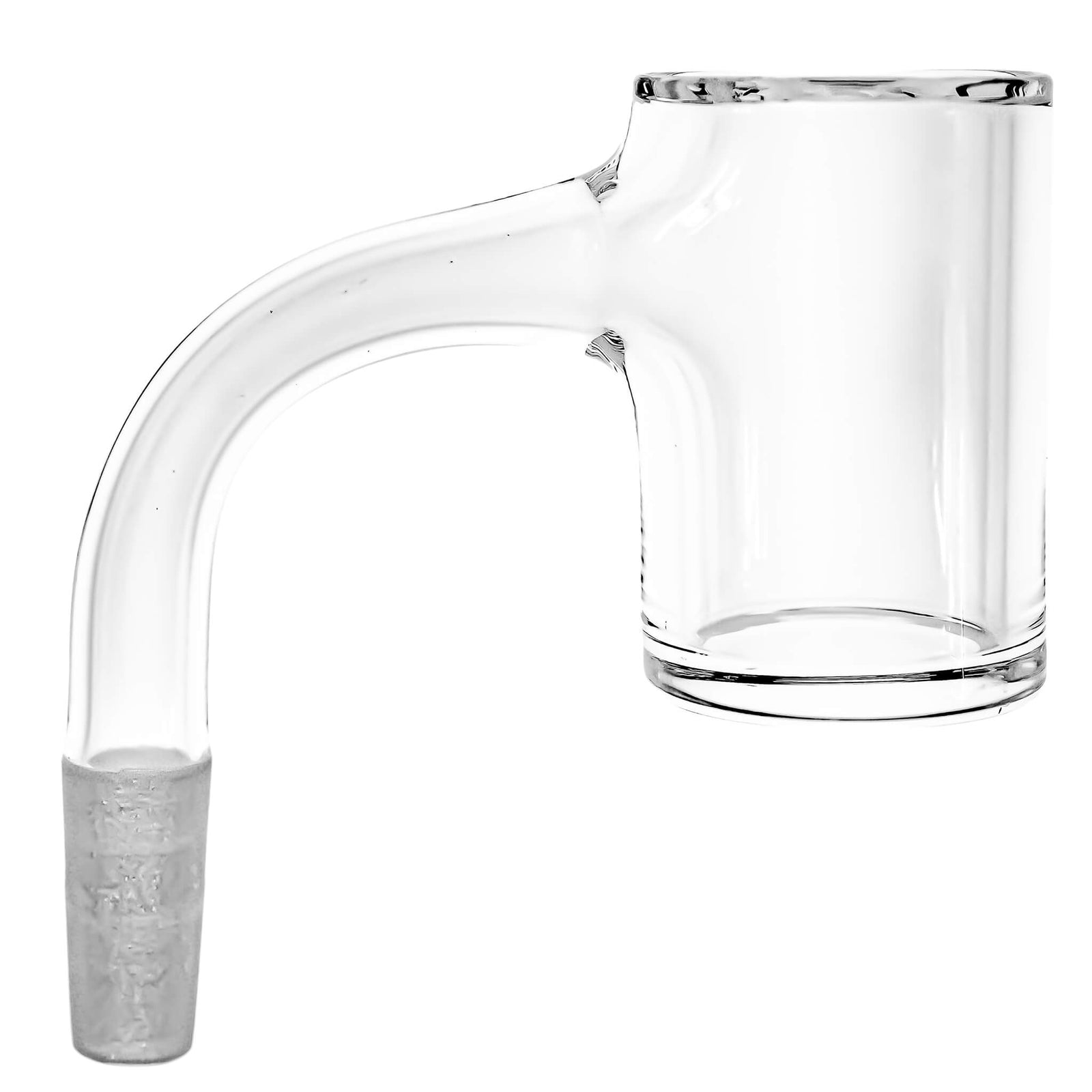 25mm Seamless Weld Clear Bottom Quartz Banger | 10mm Male Profile View | DW