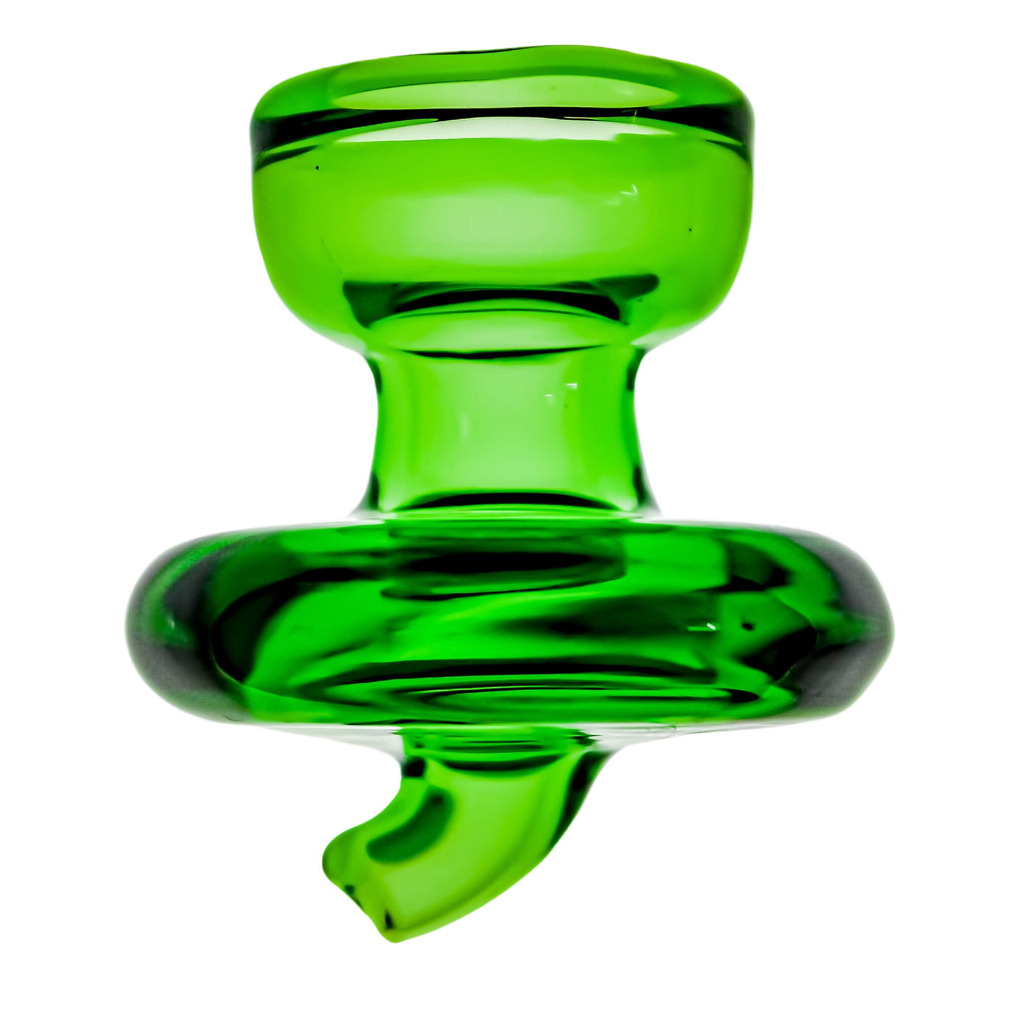 E-Banger Spinner Carb Cap | Green Cap On Banger View | Dabbing Warehouse