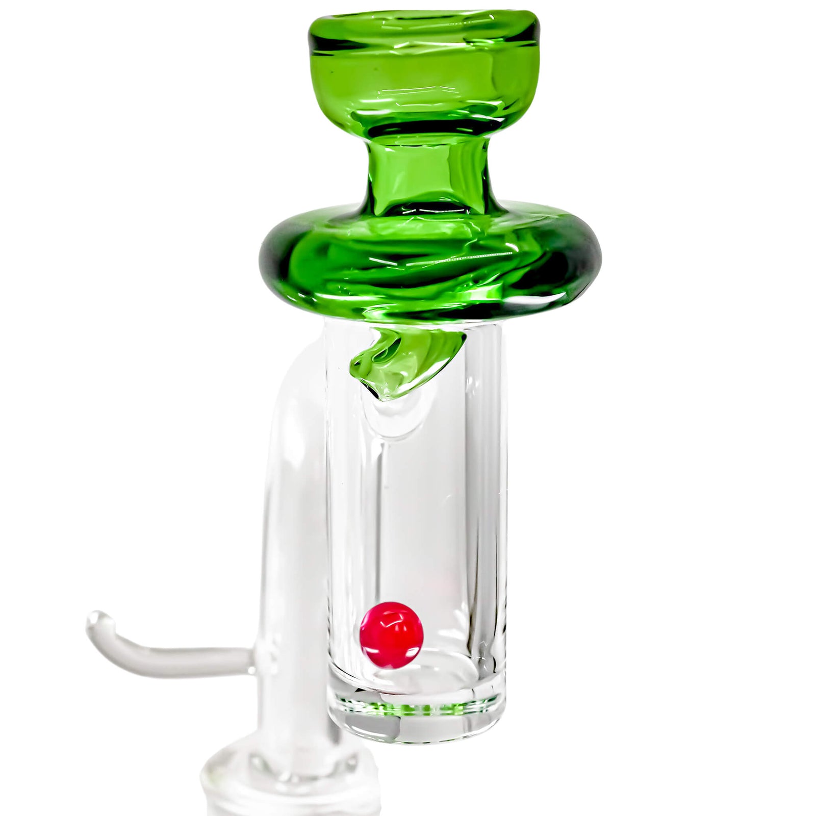 E-Banger Spinner Carb Cap | Green Cap On Banger View | Dabbing Warehouse